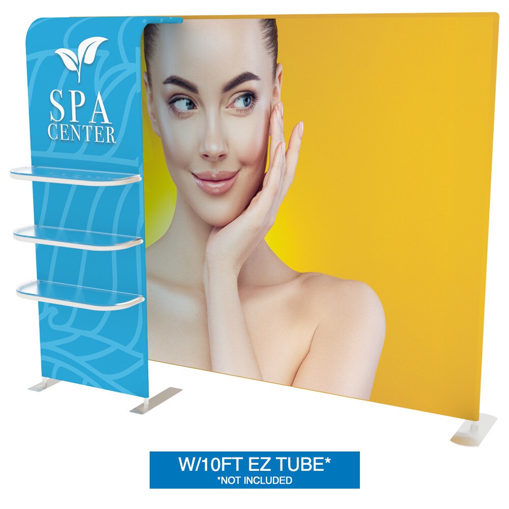 EZ Tube Waterfall Shelves Single Sided Graphic Package with Black Back Fabric 03