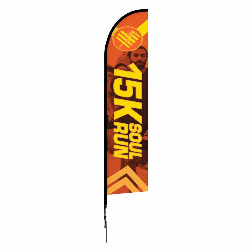 ONE CHOICE Feather Flag Large 14 Ft Graphic Package Double Sided Spike Base 01