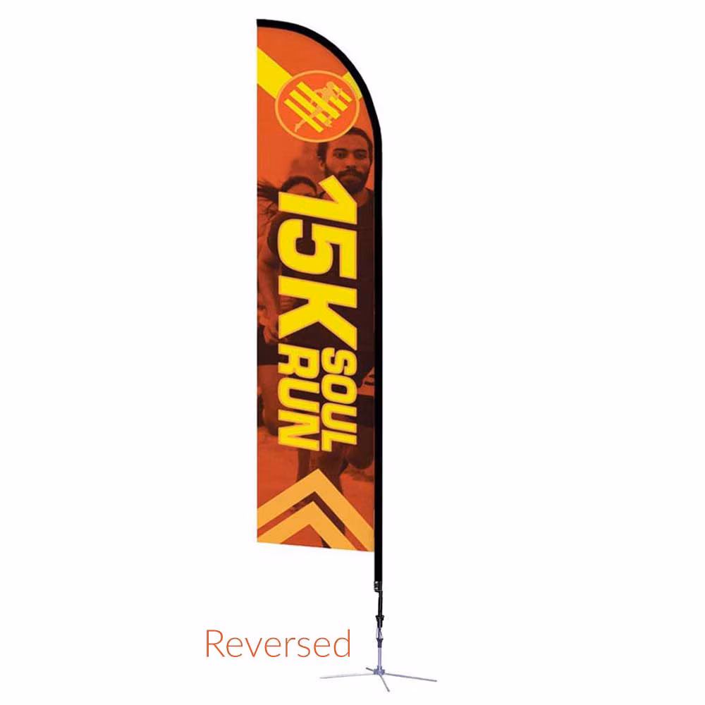 ONE CHOICE Feather Flag Large 14 Ft Graphic Package Single Sided Reversed X Base 01